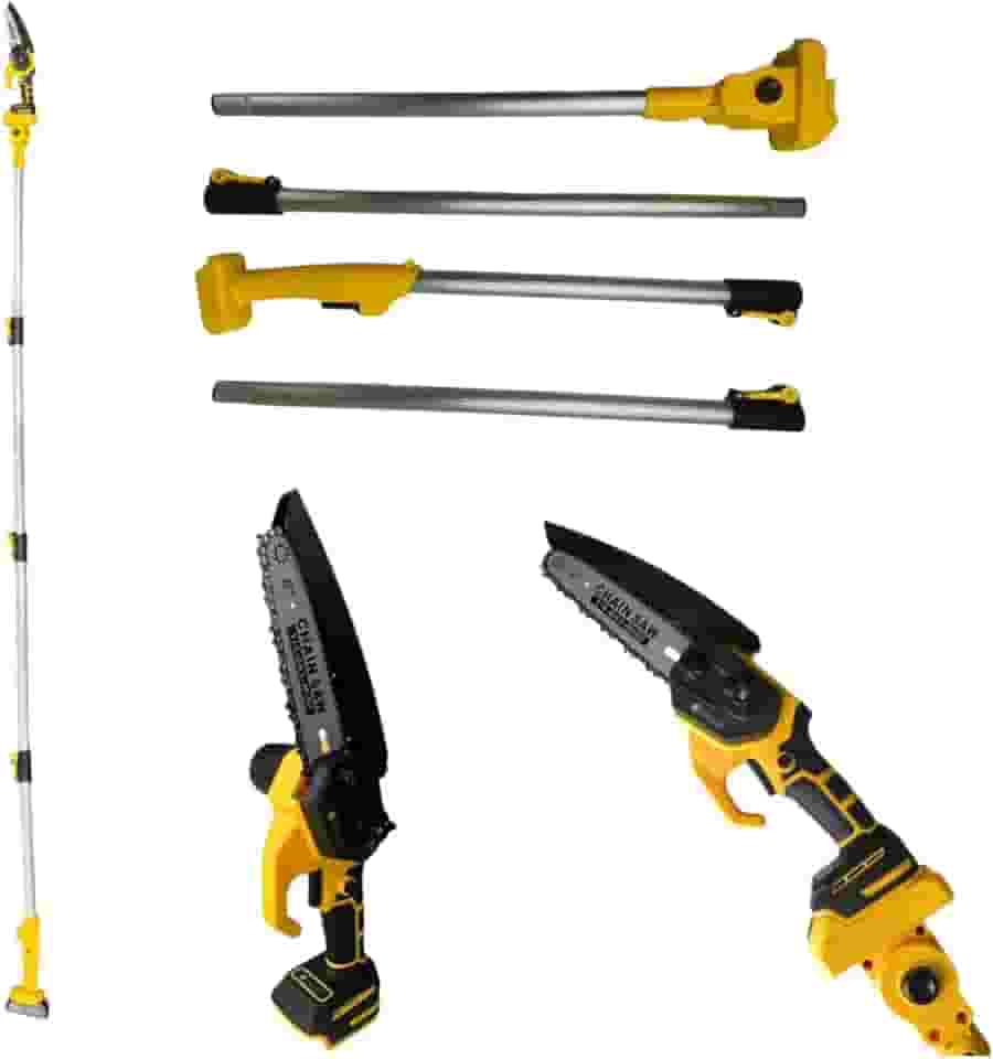 Mini Motosserra com Cabo Extensor, Motosserra de Poda em Alturas, Motosserra Extensível, 3M Altura Máx., Motosserra Extensora, Podadora, Motopoda Automática, Motopoda Elétrica