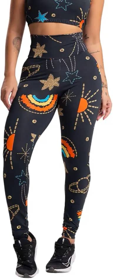 Calça Legging MVB Modas Cintura Alta Feminina