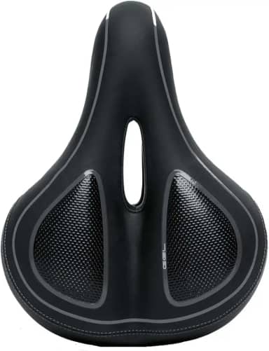 Selim Banco Gel Largo Bike Mtb Passeio 200x260mm Unissex Vazado Elastômeros Absolute