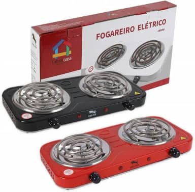 Fogareiro Fogão Elétrico Cooktop Camping 2000 Watts 2 Bocas 127V