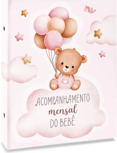 Álbum Bebê Mensal 80 Fotos 15x21 Ical Menino Ou Menina (Rosa)
