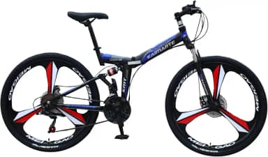 Bicicleta Aro 26 Freio Disco Bike Dobrável EasyFold 21 Marchas Roda Magnésio Preto Azul Vermelho WCT Fitness