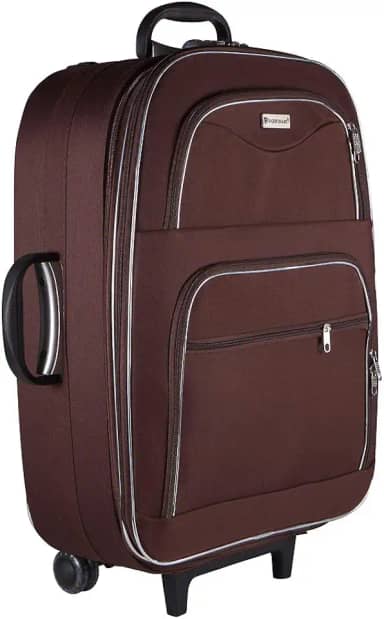 Mala De Tecido Com Rodinhas Tamanho Bordo - Roncalli Roma (Café)