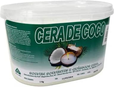 Cera de Coco Para Velas Solven Original 100% Vegetal Branca Pura 1kg