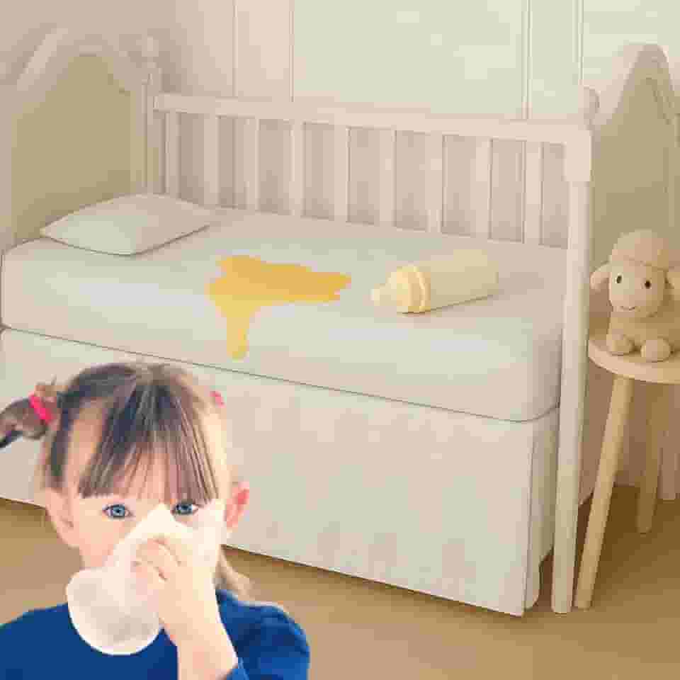 Capa Protetora de Colchão Berço Americano e Mini Cama Premium Anti Xixi Anti Ácaro Impermeável Não Esquenta Não Faz Barulho 130x70x12cm