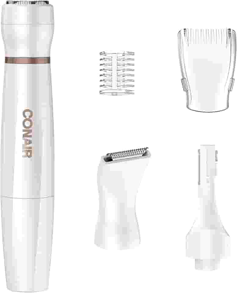 Depilador e Aparador Facial e Corporal Feminino Conair All-In-One - 5 Acessórios, Sem Fio, Pilha