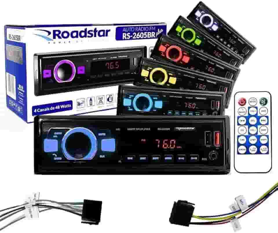 Rádio Automotivo Bluetooth Mp3 Player USB SD Roadstar - RS2605BR ES