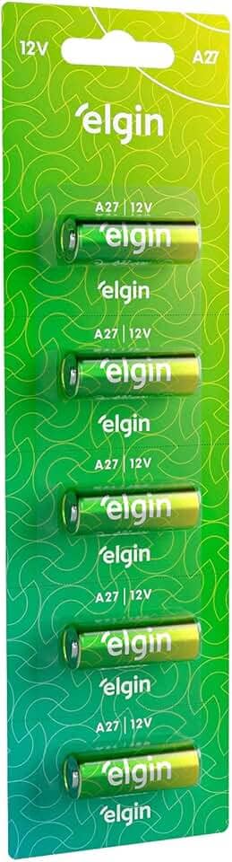 Bateria Alcalina A27 Elgin com 5 Unidades 12V Pilha