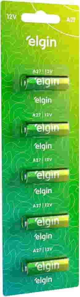 Bateria Alcalina A27 Elgin com 5 Unidades 12V Pilha