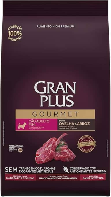 Ração GranPlus Gourmet para Cães Adultos de Porte Mini Sabor Ovelha 10,1kg