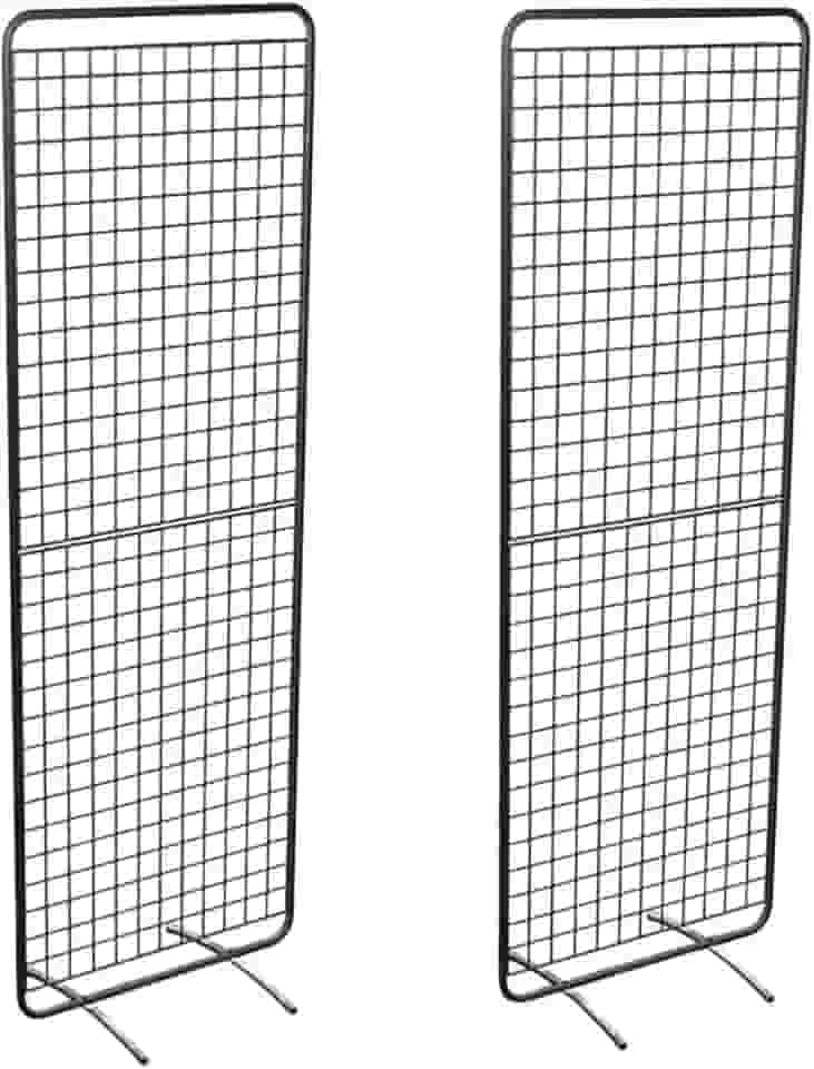 Kit 2 Expositor De Chão Biombo Tela Aramada Preto Para Lojas