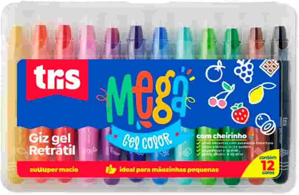 Giz De Cera Gizao Tris Retratil 12Cores Com Cheiro Estojo - 91709
