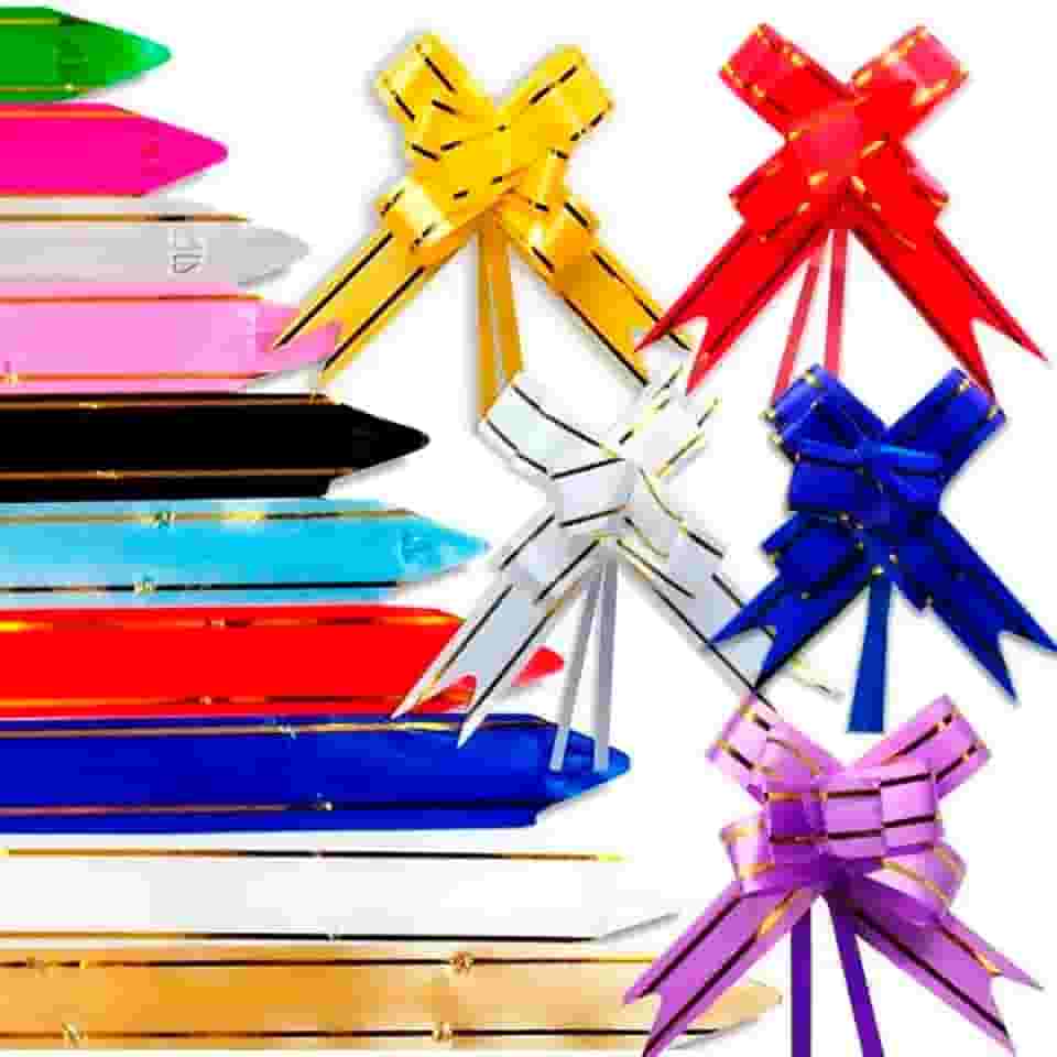 100 Laço Pronto Fácil Para Presente Laço Mágico 40cm x 2cm