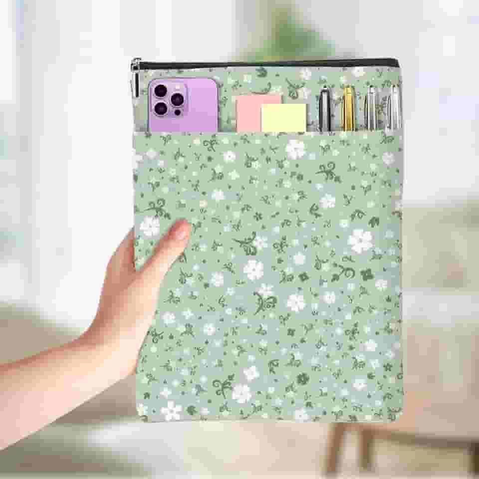 Presentes florais para amantes de livros, capa de livros botânicos à prova d'água para livros com bolso frontal com zíper acessórios para livros presentes para mulheres, primo, aniversário, formatura