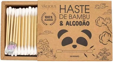 Valious Hastes Flexiveis De Bambu Com Ponta De Algodão C/200 Unds