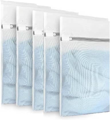 Kit 5 Sacos De Lavar Roupas Delicadas Saquinhos 30x40cm Lingerie Lavanderia Lavagem