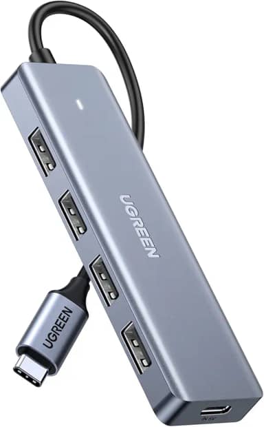 UGREEN Hub USB C 4 portas, hub USB C para USB com 4 USB 3.0, divisor USB C alimentado para laptop, MacBook Pro, iMac, iPad Pro, Chromebook, Dell XPS, iPhone 15/15 Pro, Galaxy S23 e mais, 0,5