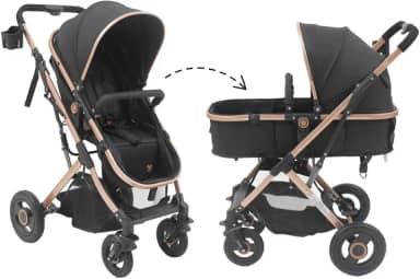 Carrinho Passeio Bebê Moisés Reversível Elysian Maxi Baby (Preto)