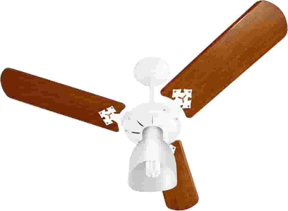 Venti-Delta Ventilador de Teto New Light 3 Pás Padrão Mogno 220 V C3V, 383220, 130 W, Branco