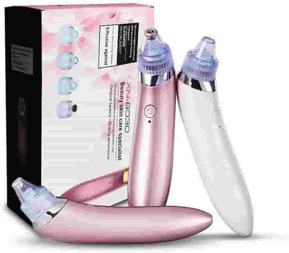 Removedor de Cravos Extrator Sugador Espinhas Poros Cleaning Acne a Vácuo Elétrico Aparelho Sucção Dermobrasão Recarregável USB Portátil Peeling Limpeza Facial Aspirador Cuidados Rosto Nariz Máquina Espremedor Tirar Cravos FAZING (Rosa)