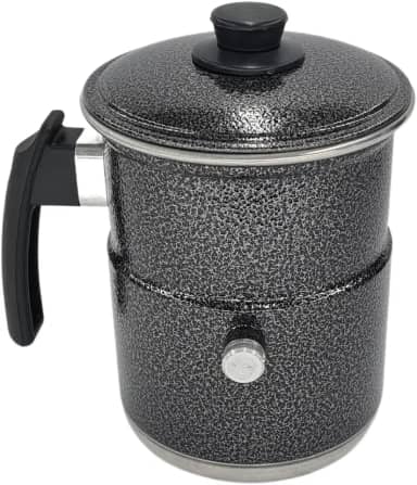 Leiteira, Fervedor de Leite com Apito 1,0L na cor cinza craqueado.