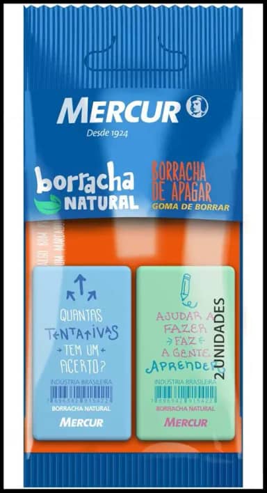 Borracha Colorida Pull Pack Retang 1Verde/1Azul Bl Com 02 110645