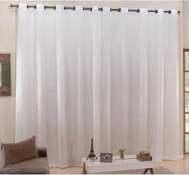 Cortina para Sala e Quarto 3,00m Larg. x 2,50m Altura Tecido Cetim Amassadinho - Perola