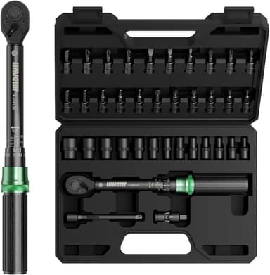 Conjunto de chaves de torque de bicicleta, unidade de 1/10.2 cm, conjunto de chaves de torque de 37 peças para MTB, E-Bike, manutenção de motocicletas