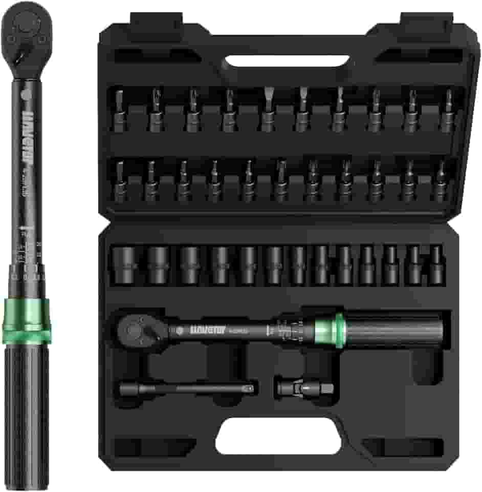 Conjunto de chaves de torque de bicicleta, unidade de 1/10.2 cm, conjunto de chaves de torque de 37 peças para MTB, E-Bike, manutenção de motocicletas