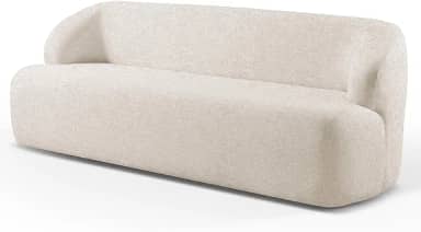 Sofá 3 Lugares Espaçoso e Confortável Formarto Orgânico Minimalista 160cm - Sirius (Bege Claro)