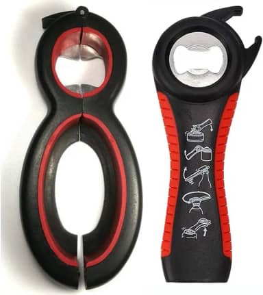 Pacote com 2 abridores de frascos e abridor de latas multifuncional para mãos fracas, artrite, idosos, mulheres, idosos, idosos