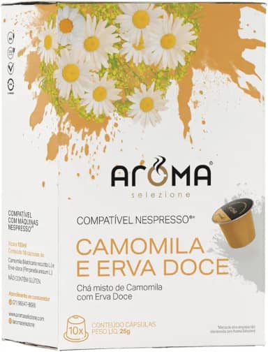 Aroma Selezione Cápsulas De Chá Camomila Com Erva Doce Compatível Com Nespresso Contém 10 Cápsulas