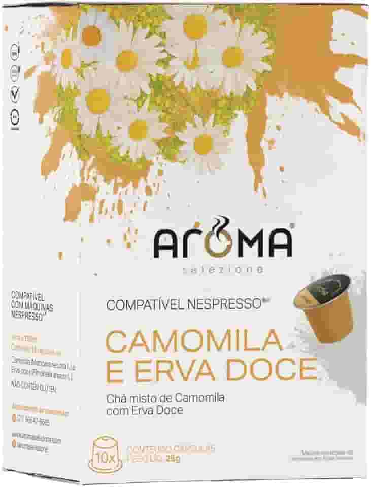 Aroma Selezione Cápsulas De Chá Camomila Com Erva Doce Compatível Com Nespresso Contém 10 Cápsulas