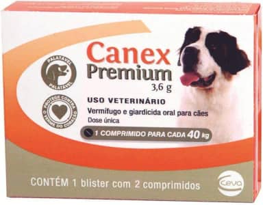 Ceva Vermífugo Canex Premium Cães 3 6G Cães 40Kg Para Cães