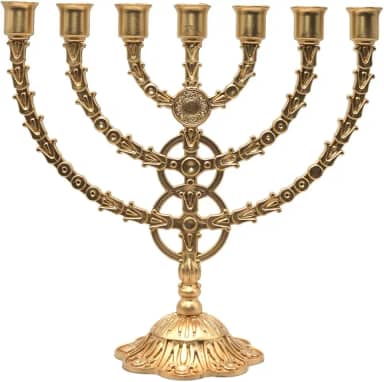 Candelabro Menorah Castiçal Dourado Grande, perfeito para ambientes elegantes