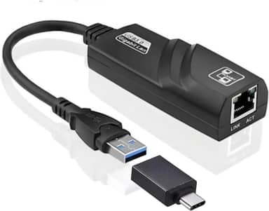 Adaptador de Rede USB 3.0/Tipo-C para RJ45 Gigabit - Velocidade de 10/100/1000 Mbps, Compatível com Windows e Mac