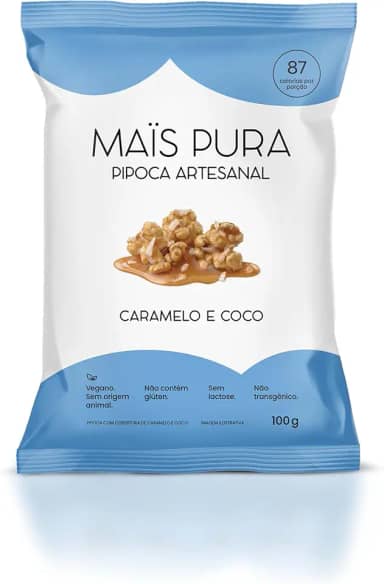 Mais Pura Pipoca Artesanal Maïs Pura Sabor Caramelo & Coco 100G
