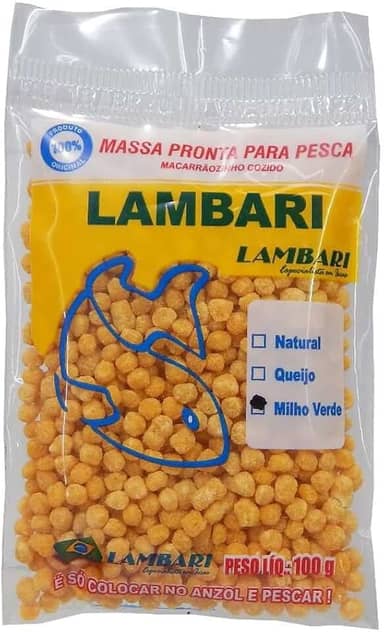 Massa Macarr�o Pronta Para Pesca Milho Verde 100g Lambari