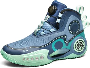 Tênis de basquete masculino para treinamento esportivo ao ar livre com suporte de tornozelo e amortecimento antiderrapante