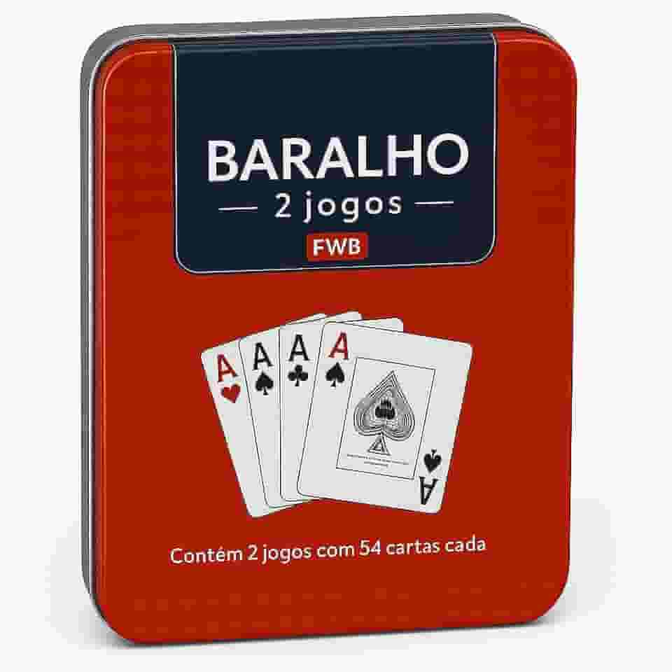 Cartas de Baralho Duplo em Plástico 108 Cartas com Estojo de Metal, jogo adulto infantil poker truco lazer viagem