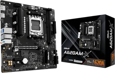 ASRock Placa-mãe A620AM-X Micro-ATX soquete AMD AM5 suporta Ryzen 9000/8000/7000 DDR5 8000+ OC PCIe 4.0 2.5G LAN BIOS Flashback