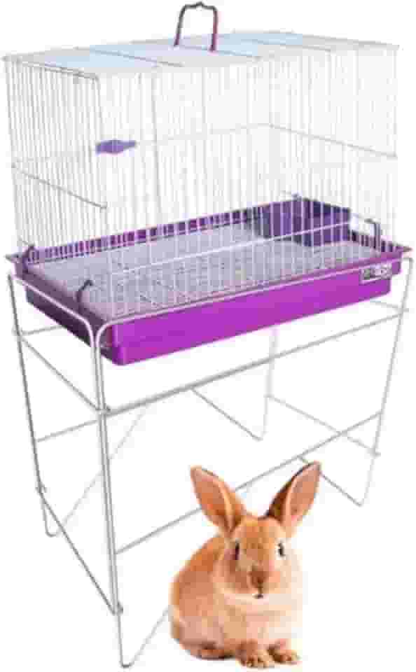 Gaiola para Coelho com Suporte Lillos Pet – Espaçosa, Resistente e Fácil de Limpar – Ideal para Coelhos, Porquinhos-da-Índia e Pequenos Roedores (Lilás)