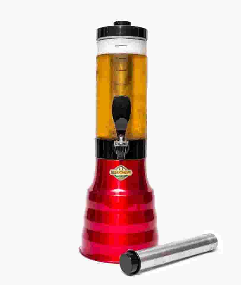 Torre Chopp 2 L Base Giratória Copo Removível 2 Refil Vermelha