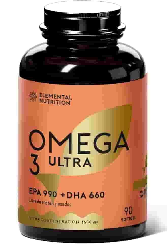 Ômega 3 Ultra, Elemental Nutrition, 1650mg por dose, EPA + DHA – 120 Softgels