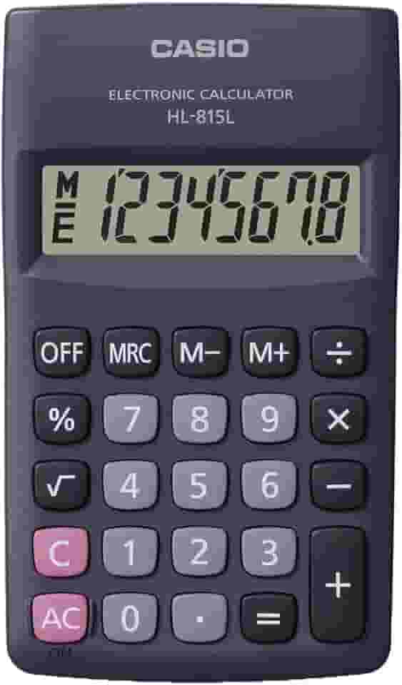 CALCULADORA de BOLSO 8 DIGITOS HL815L PRETA Casio