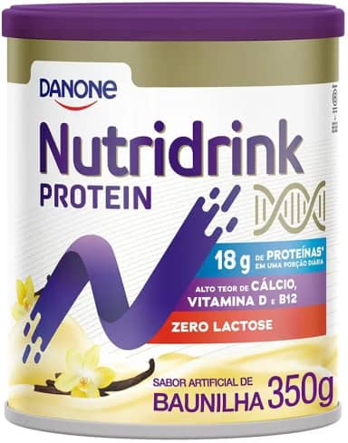 Nutridrink Protein Baunilha, Suplemento Nutricional, 18g de Proteínas, Vitamina D e Cálcio, Zero Lactose, 350g