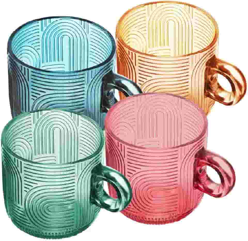 WOLFF - Conjunto 4 Xícaras de Vidro Frankfurt Colorido 220ml