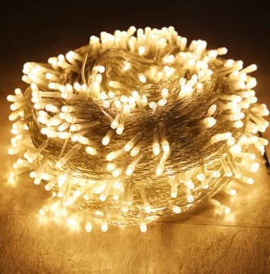 Luminária Pisca Cordão 100 Leds 8 Metros Natal Decoração Luzes Piscante Branco Quente (220)