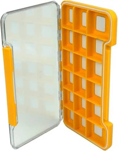Caixa de pesca à prova d'água fina para armazenamento de pesca, vários compartimentos magnéticos, caixa de armazenamento de anzol 187 x 102 x 16 mm (laranja-H046L18C)