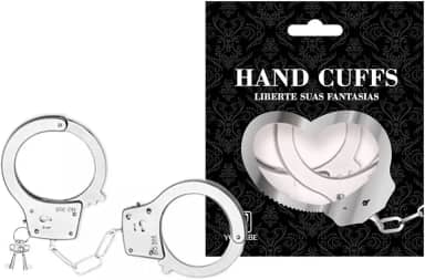 Algema Metal Fantasia Profissional Aço e Corrente Cromada Revestida em Pelúcia (SEM PELUCIA)